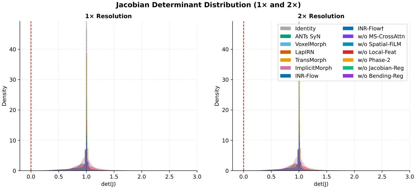 Jacobian determinant histogram