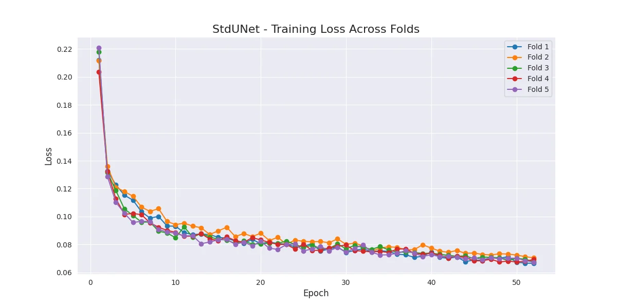 Standard U-Net training loss curves