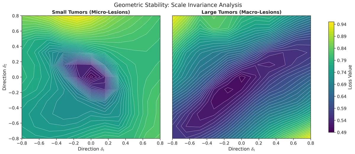 Two dimensional loss landscape contours
